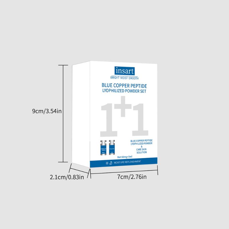 Blue Copper Peptide Lyophilized Powder Set Deep Hydrating Brightening Face Skincare Set for Dry Combination Skin Types