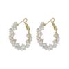 Korean Style Zircon Crystal C-Shaped Earrings - Elegant Luxury Earrings for Women