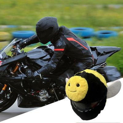 Peluş Motosiklet Kask Kılıfı Dekoratif Toz Geçirmez Evrensel Karikatür Şeytan Tavşan Arı Noel Baba İnek Motosiklet Tam Kask Koruyucu Muhafız