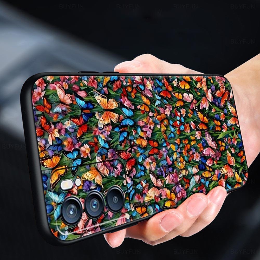 Butterfly Design Phone Case For Oppo Reno 13 12 11 10 7 F Find X5 X6 A98 A80 A79 A78 A57 A54 A31 A17 Pro 5G Soft TPU Cover Capas