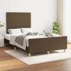VidaXL Bed Frame with Headboard Dark Brown 120x200 Cm Fabric 3124963