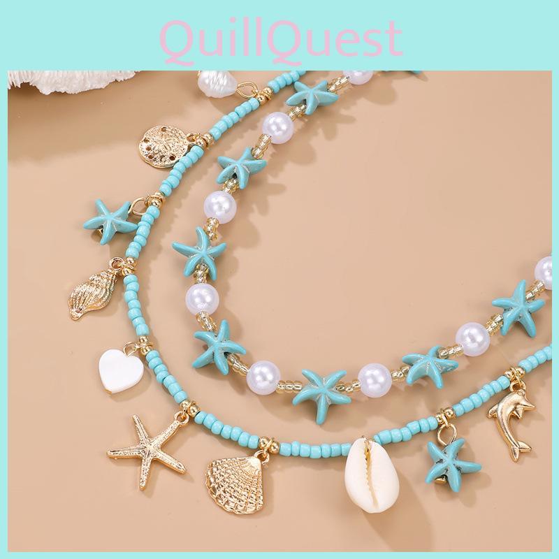 Bohemian Beach Style Heart Pendant Necklace With Geometric Design For Women Summer Fashion