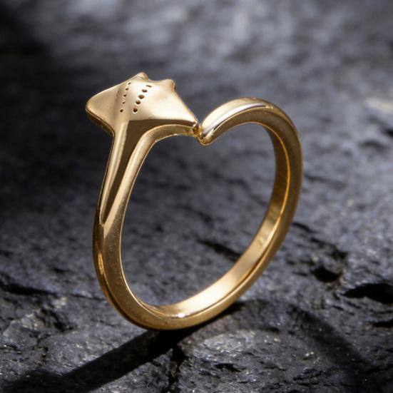 Manta Ray Ring for Women Cute Ocean Sea Animal Adjustable Rings Jewelry Gifts for Girlfriend Wife Mom