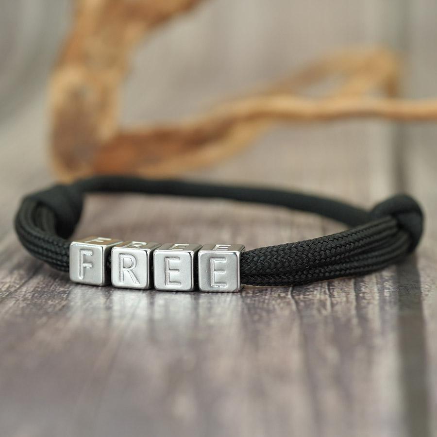 

Noter Handmade Men Paracord Bracelet Premium Selected Durable Sturdy Rope MOM HOPE FREE Letters Braslet Accessory For Daily Wear чорний