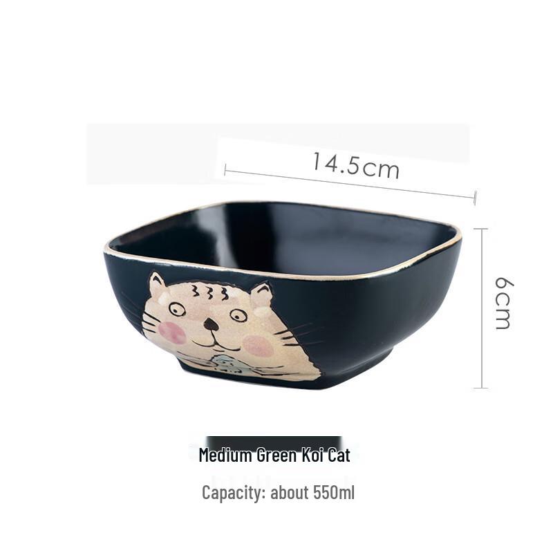Japanese Lucky Cat Ceramic Salad Bowl