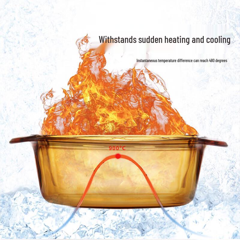 PYREX Transparent Heat-Resistant Glass Cooking Pot