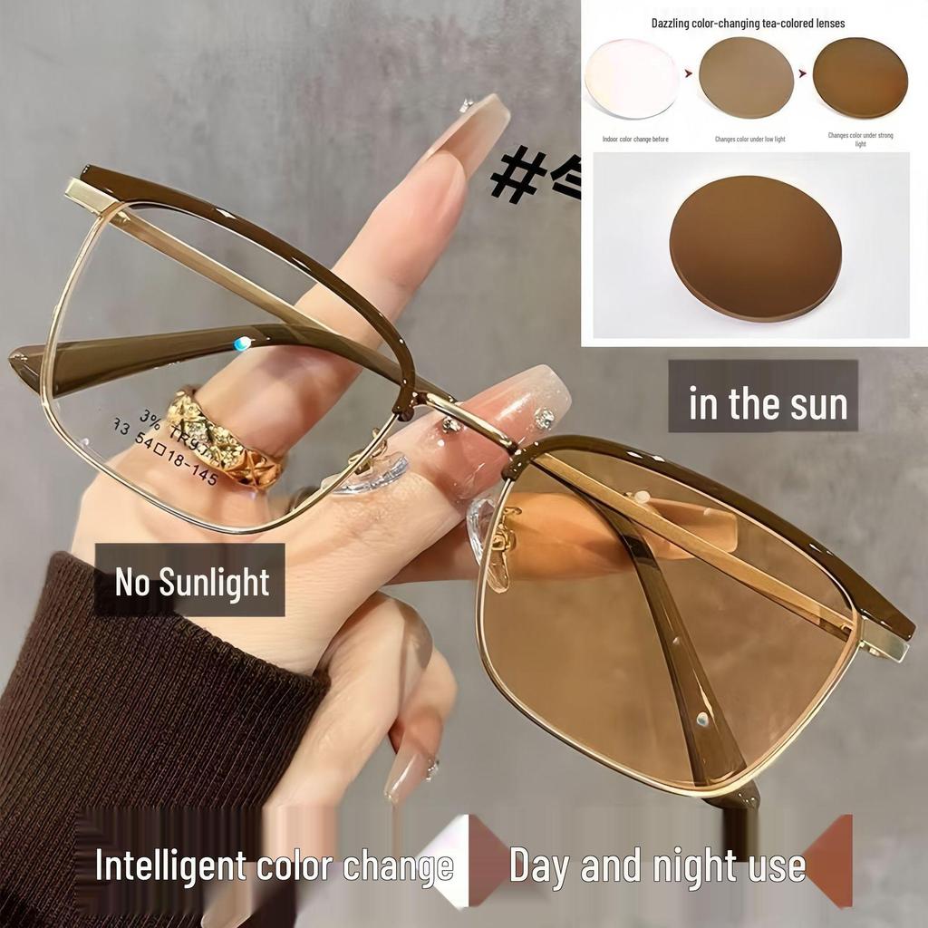 Photochromic Anti-Blue Light Prescription-Ready Eyebrow Line Glasses - Unisex, Ultra-Light, Stylish Optical Frames