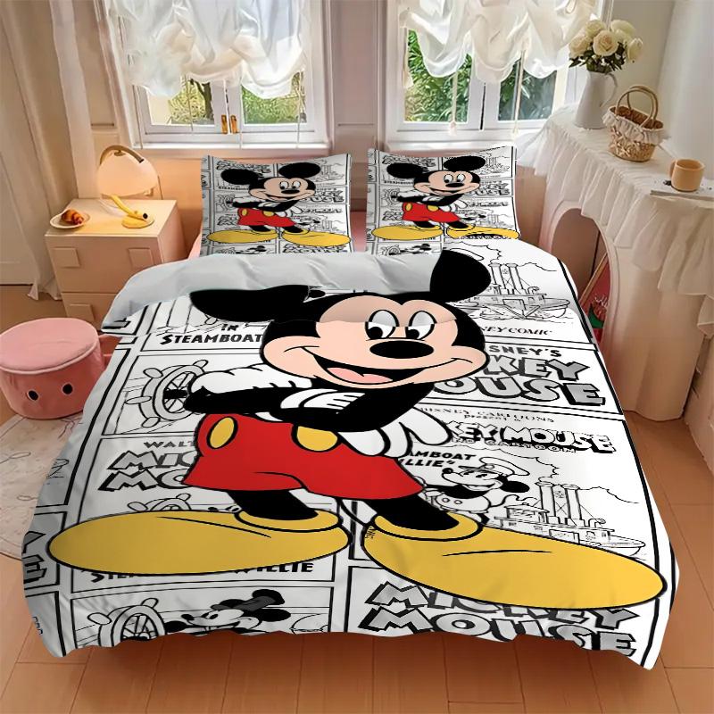 Mickey Mouse Comic Strip Print 3Pcs Bedding Setduvet Cover With 2 Bedropillowcase Home Birthday Gift