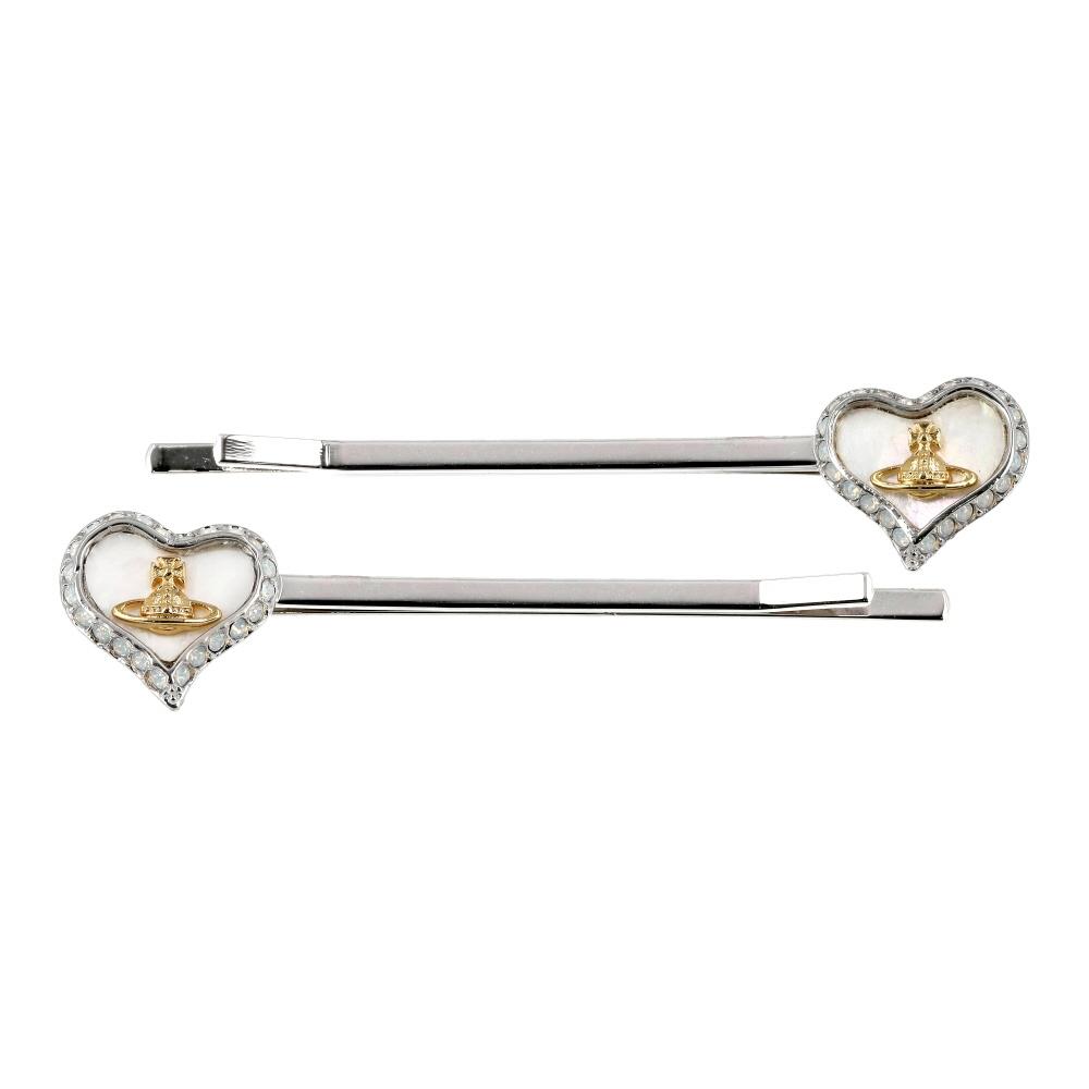 

Vivienne Westwood Petra Heart Bobby Pin Hair Clip 67030018 02p556 67030018 02P556