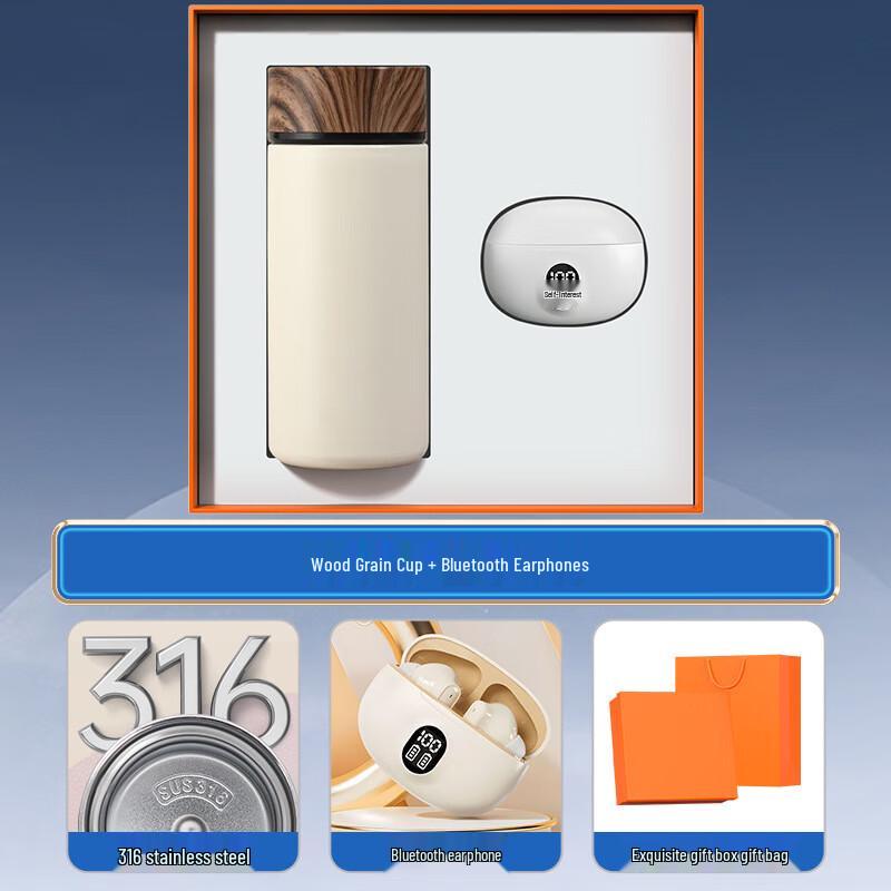 Smart Thermos & Bluetooth Earbuds Gift Set