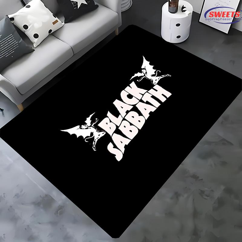 Classic Rock B-Black S-Sabbath Theme Carpet Living Room Bedroom Bedside Bathroom Floor Mat 15 Size Pattern Area Rug Home Decor