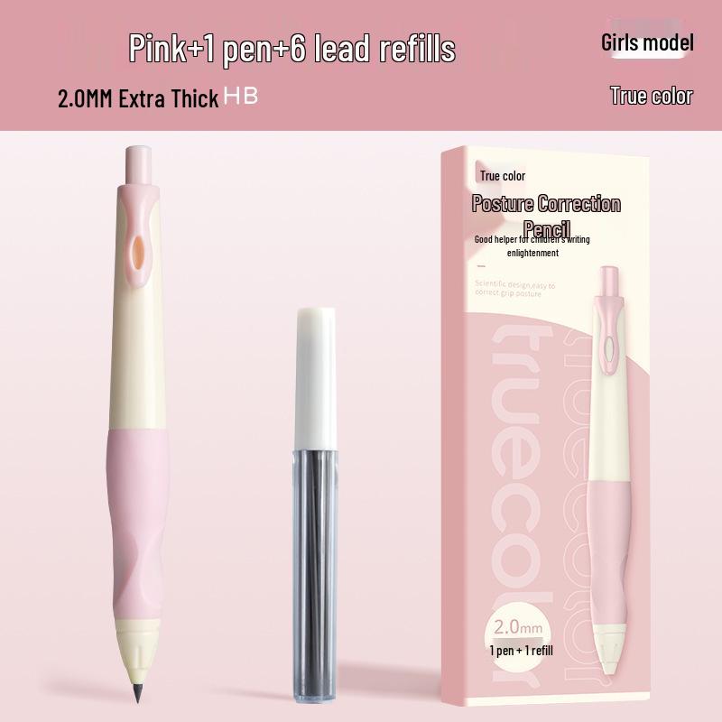 True Color 2.0mm Mechanical Pencils, Ergonomic Grip for Students, Ideal for Writing and Calligraphy Practice
