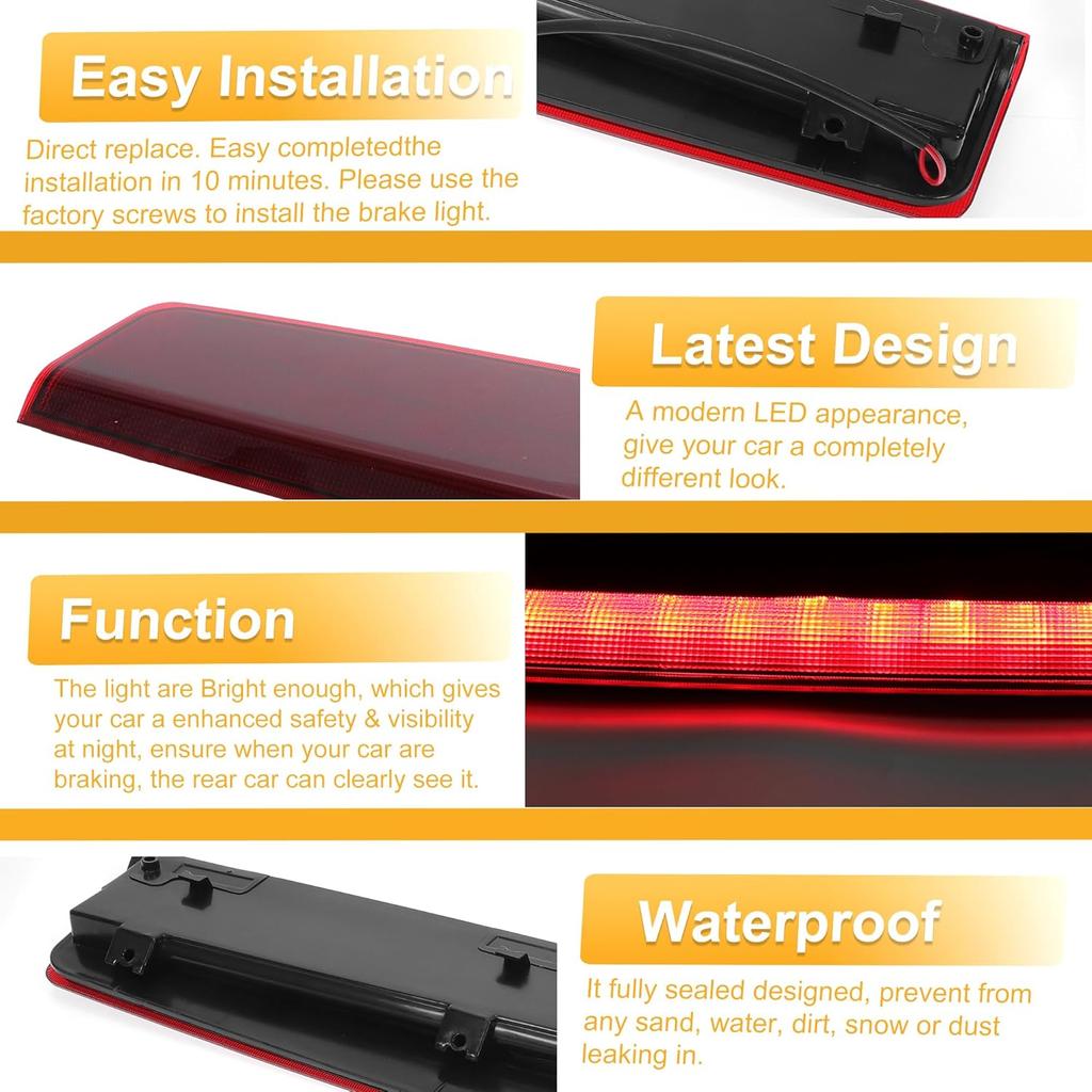 Third Brake Stop Light No.XFG000071 Car Auxiliary Brake Lamp High Level Brake Light for Land Rover Range Rover Sport 2006-2009 ABS Red 1 Pcs