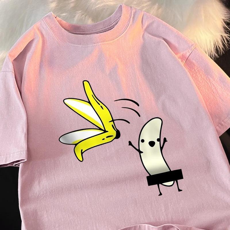 2026 New Summer Unisexs Tshirt  100 Cotton Instantprint Banana Pattern Loosefit Versatile Casual And Comfortable