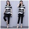 Women's Summer Casual Plus Size Elegant Top and Wide-Leg Pants Two-Piece Set