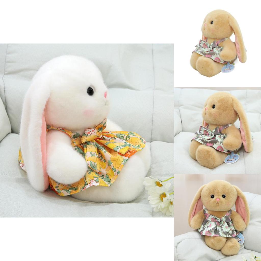 Cute Rabbit Plush Toy Stuffed Bunny Doll Gift For Girlfriend Birthday 35cm Brown