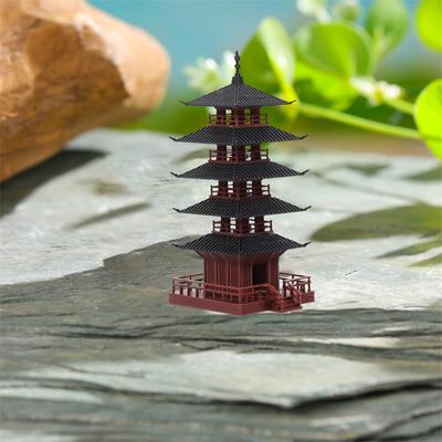 Mini Pagodenstatue Chinesisches Antikes Gebäudemodell Pavillon Dekorationen Simulationsstatue Zen-Garten Aquarium Bonsai Dekor