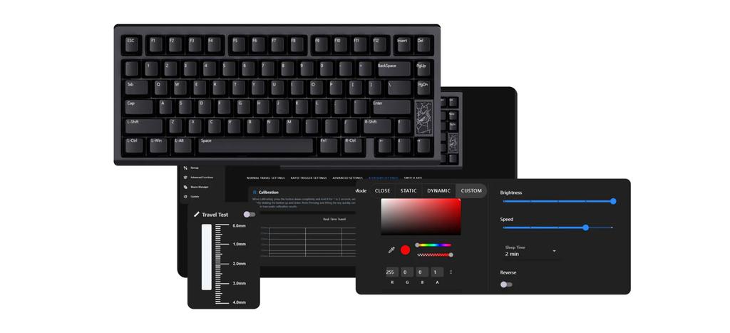 Chilkey Slice75 HE Gaming Keyboard with Rapid Gasket and Gateron Jade Pro Triggers, 8000Hz, Mount, (Gray)