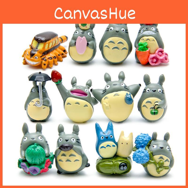Entzückende Mein Nachbar Totoro Gartendekoration Sammlung 12 Stück Harz Actionfiguren Für Kinder Und Sammler