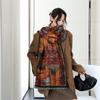 Street scene oil painting scarf women's retro versatile imitation cashmere jacquard shawl autumn and winter new thickened warm scarf