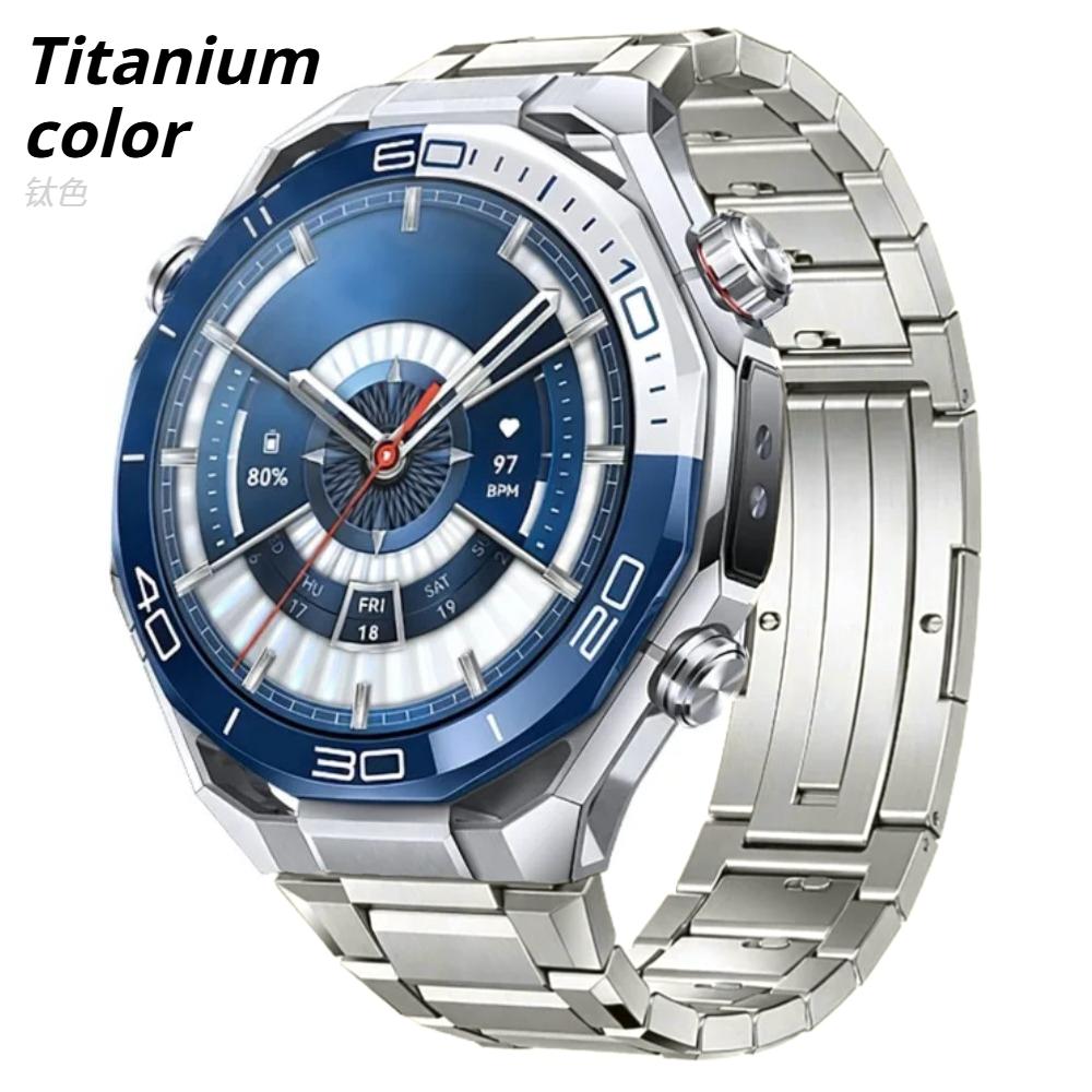 

22мм Титановий Ремінець Для HUAWEI WATCH Ultimate 1/2 Buds Металевий Розкішний Швидкознімний Ремінець Для Huawei Watch 5 4/GT 6 5 4 Pro 3 2 46мм GT2e GT3 SE Браслет Huawei GT2 Pro GT2e timberwolf кольору
