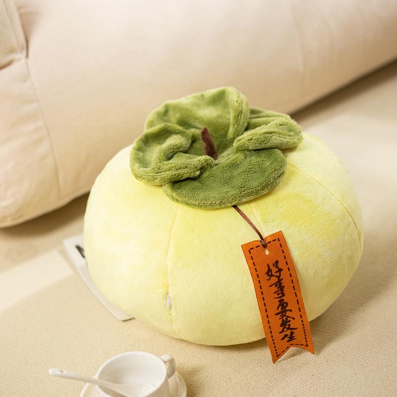 

Soft Material Persimmon Fruit Plush Toy Stuffed Orange Yellow Persimmon Peluche Pillow Holiday Party Decor Car Accessorie Gift Option 20cm