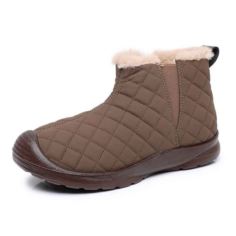 Women's Large Size Soft Sole Fall and Winter Warm Fur One Snow Boots Padded Lining Non-slip Hiking Leisure Sports Cotton Boots