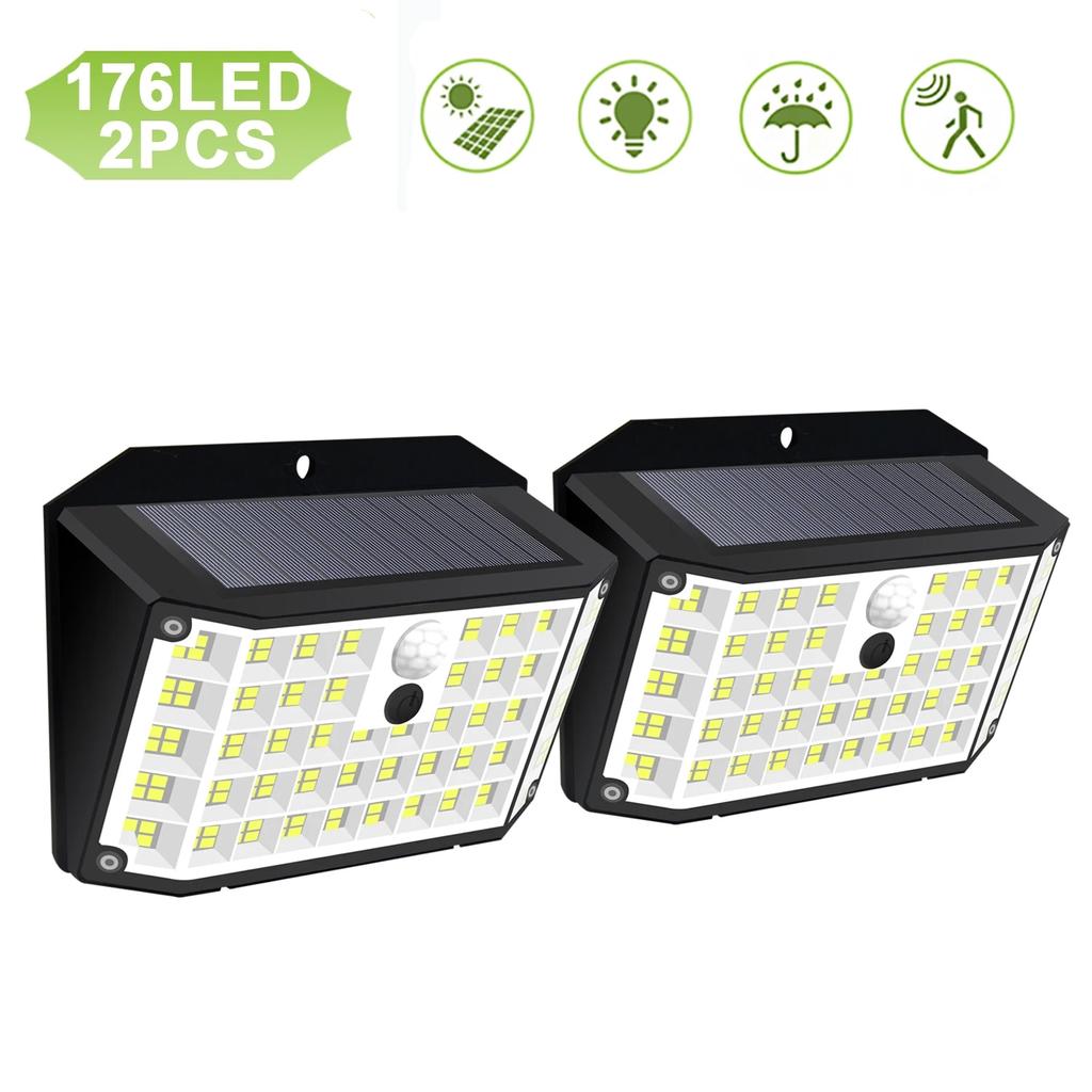 Outdoor 176/132/126LED Wall Solar Light Motion Sensor Garden Waterproof 3 Mode Street Lamp Yard Path Wall Lamp Garage Garden