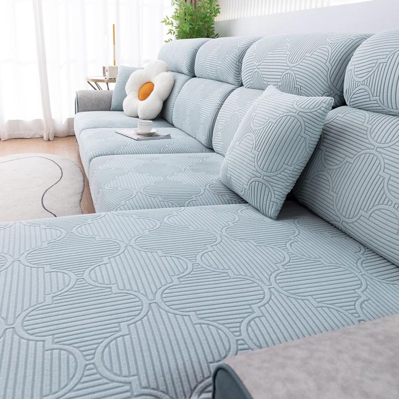 Jacquard Sofa Seat Cushion Cover Elastic Sofa Cover With Elastic Bottom Furniture Protector Couch Cover Anti-Dust Removable