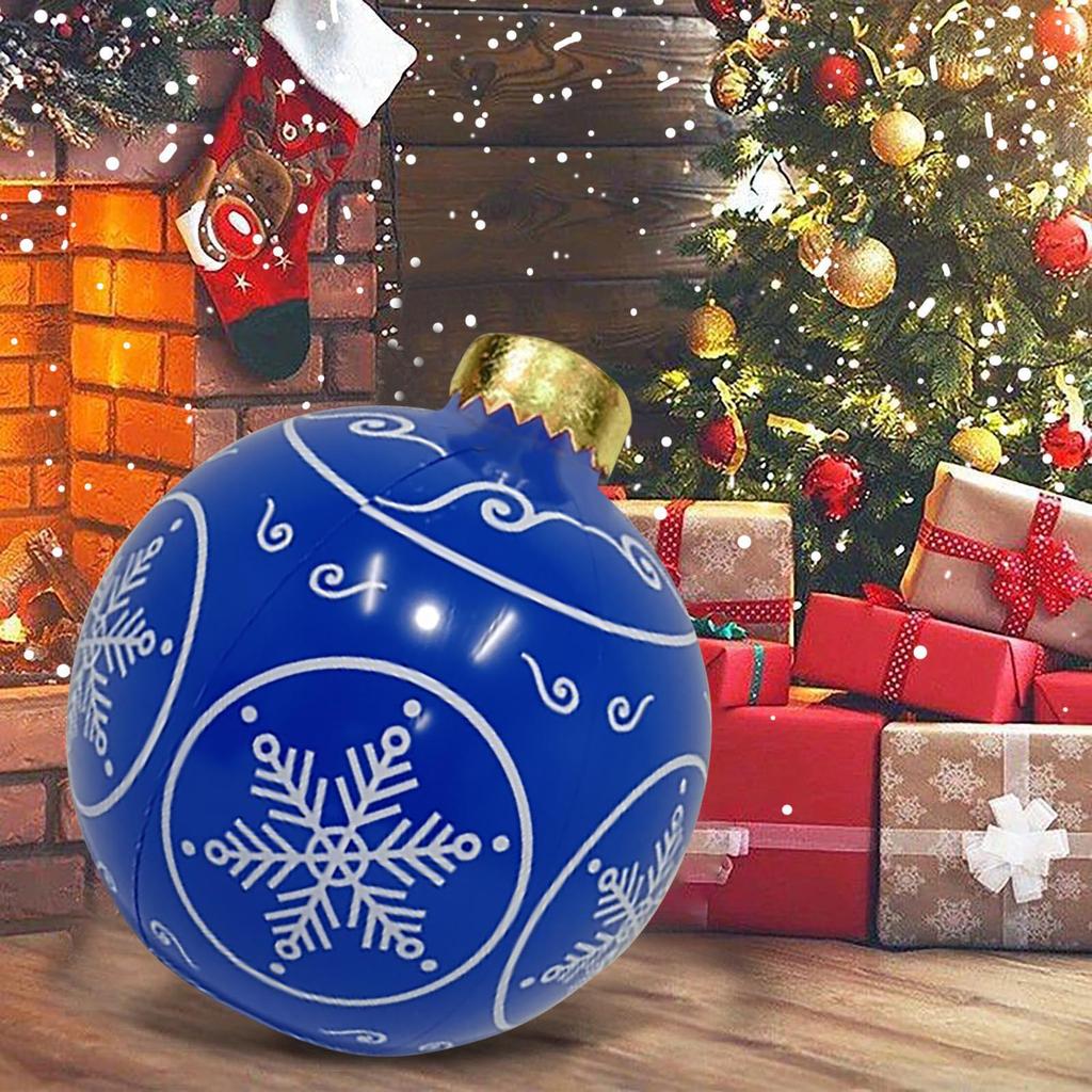 Christmas Decors Ball 24 Inch Decoration Ball Outdoor Christmas PVC Inflatable Decorated Ball For Home Christmas Decor