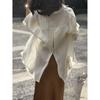 French style Back Split Tencel Sun Protection Shirts Women Summer New Solid Elegant Thin Outdoor Cover up Outerwear