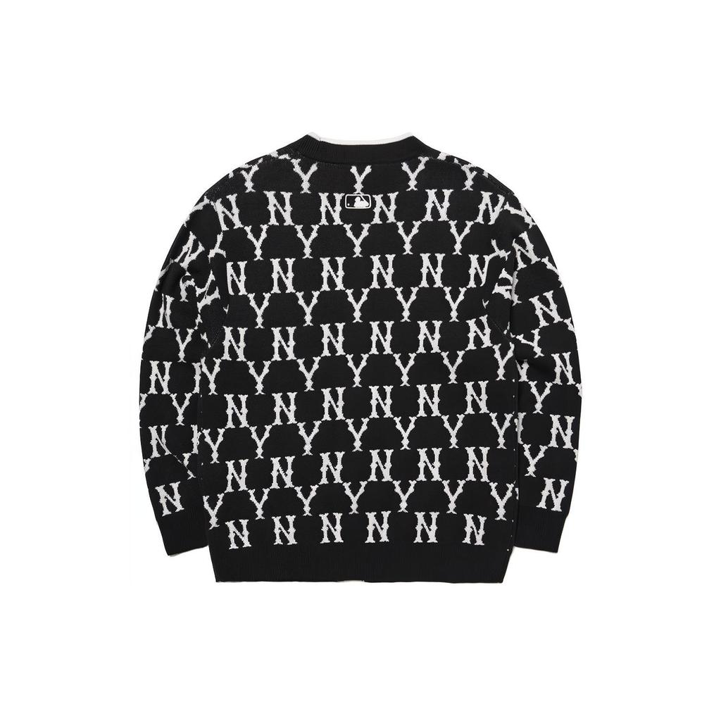 New MLB Old Flower Knitwear Unisex Black 3AKCM0121-50BKS