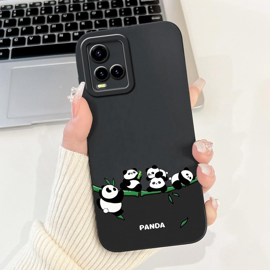 For Vivo Y33s Case V2109 Shockproof Cover Cute Dinosaur Panda Fundas Cases For Vivo Y21 2021 Y21A Y21S Y21T Y33T VivoY33s Bumper