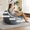 Sillón Puf Curvo de Respaldo Alto con Soporte de Contorno para Todo el Cuerpo para una Relajación Inmersiva en Espacios de Vida Modernos
