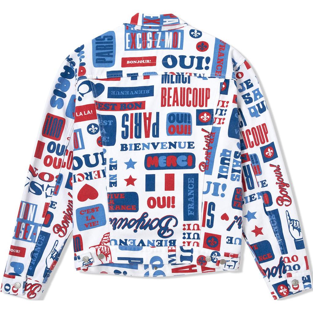 Levis SS24 Paris Limited Edition Capsule Collection Button-Down Printed Loose Long Sleeve Denim Jacket Men jackets 72334-0700