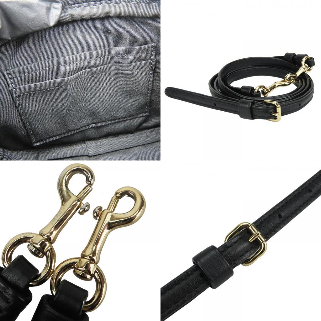 Used COACH Shoulder Bag F73952 leather black Diagonally hung