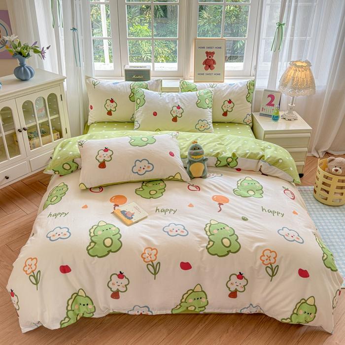 Floral Printed Duvet Cover 1Piece- 100% Cotton Luxury Bedding, Pre-Washed for Softness, for Bedroom Decor - Zipper Closure