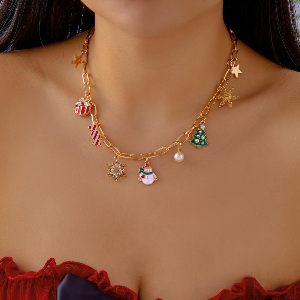 Santa Claus Jewelry Collection With Alloy Chains And Holiday Charm For Men And Women