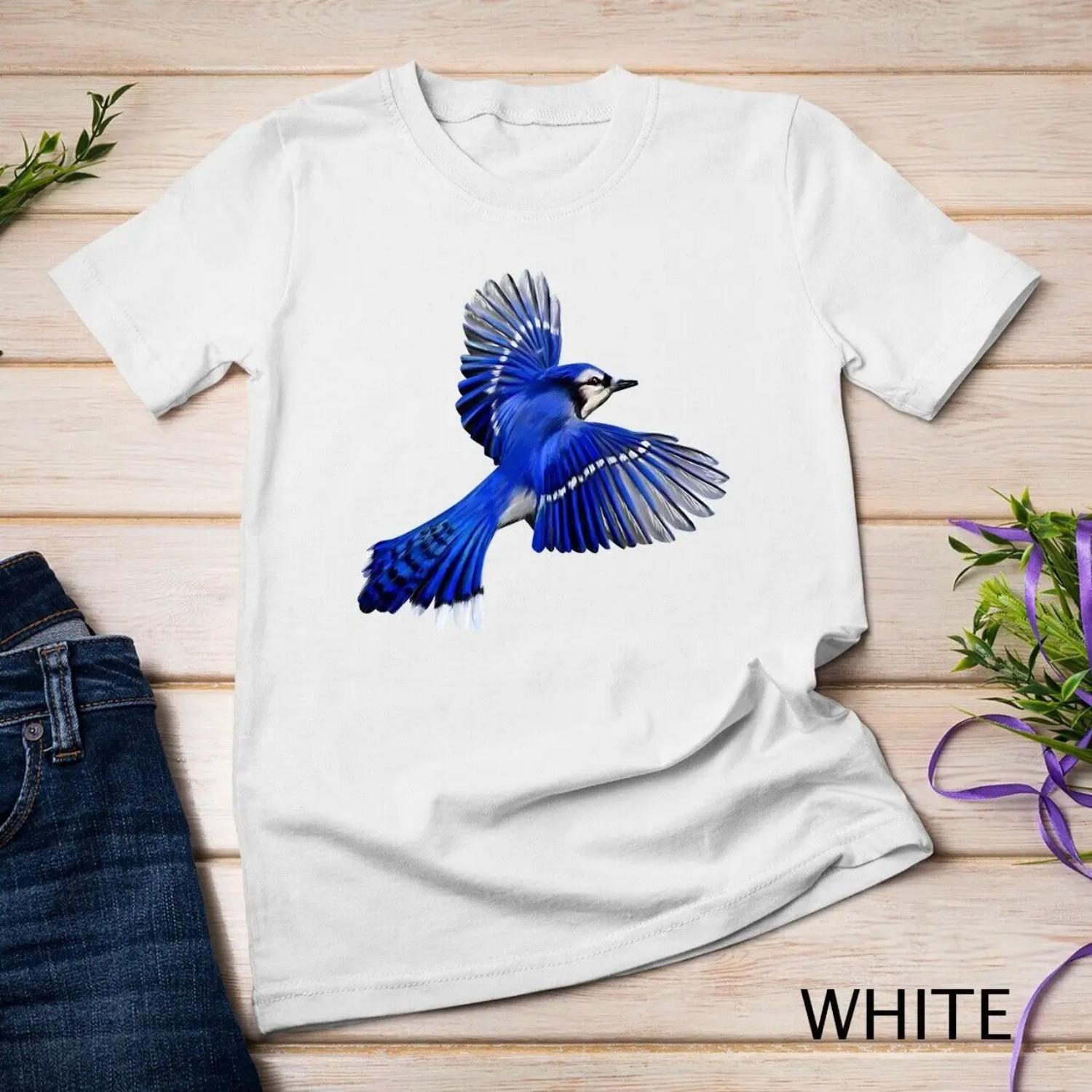 

Blue Jay Art Design Portrait T shirt XXXXXL білий