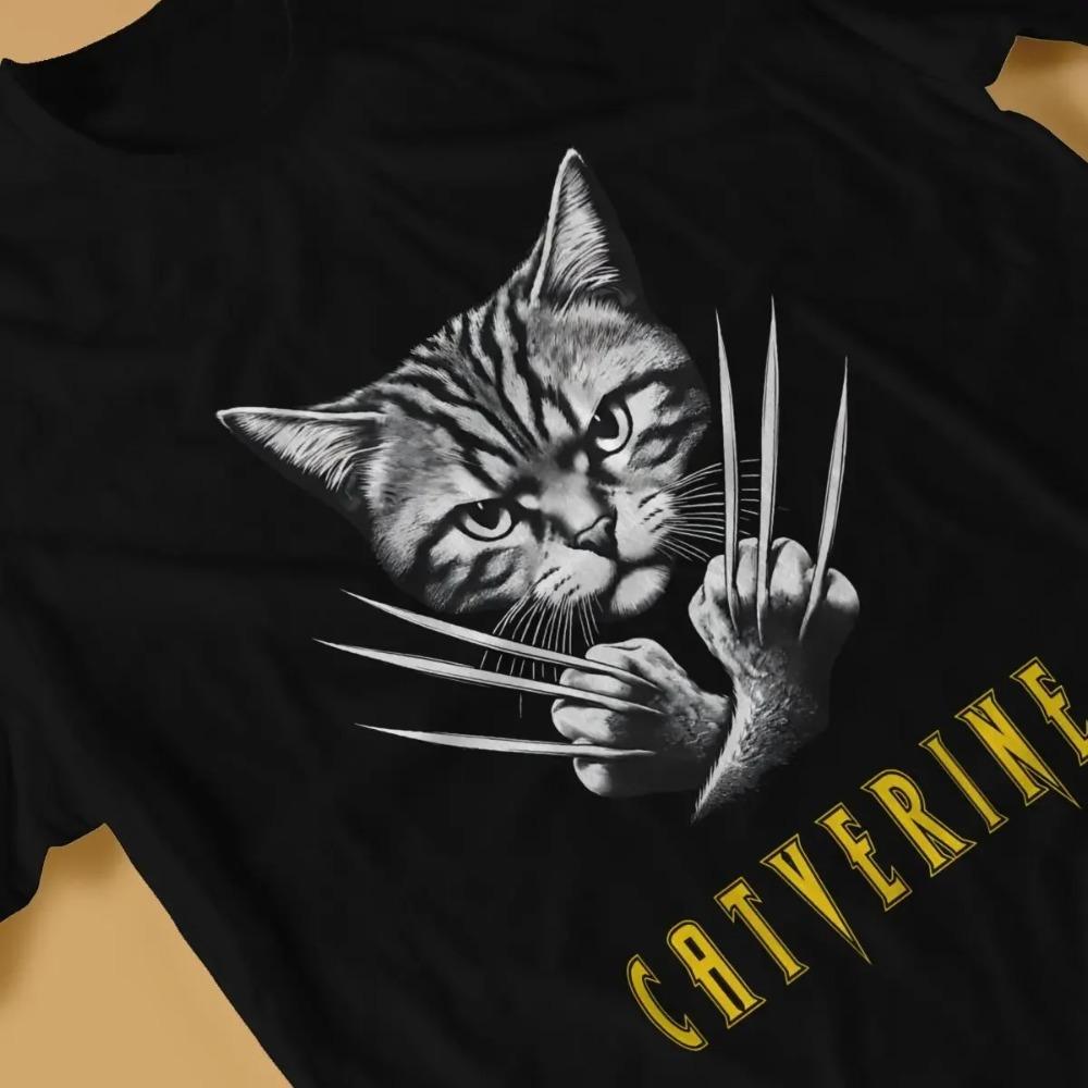 Men T-Shirt The Catverine Crazy Tees Short Sleeve Deadpool And Wolverine T Shirts O Neck Clothes Classic