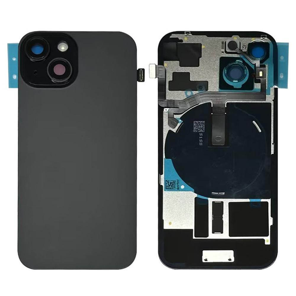 Für iPhone 15 Batteriegehäuseabdeckung + Kameraobjektivabdeckung + Halterung + Kabel für den kabellosen Ladeanschluss