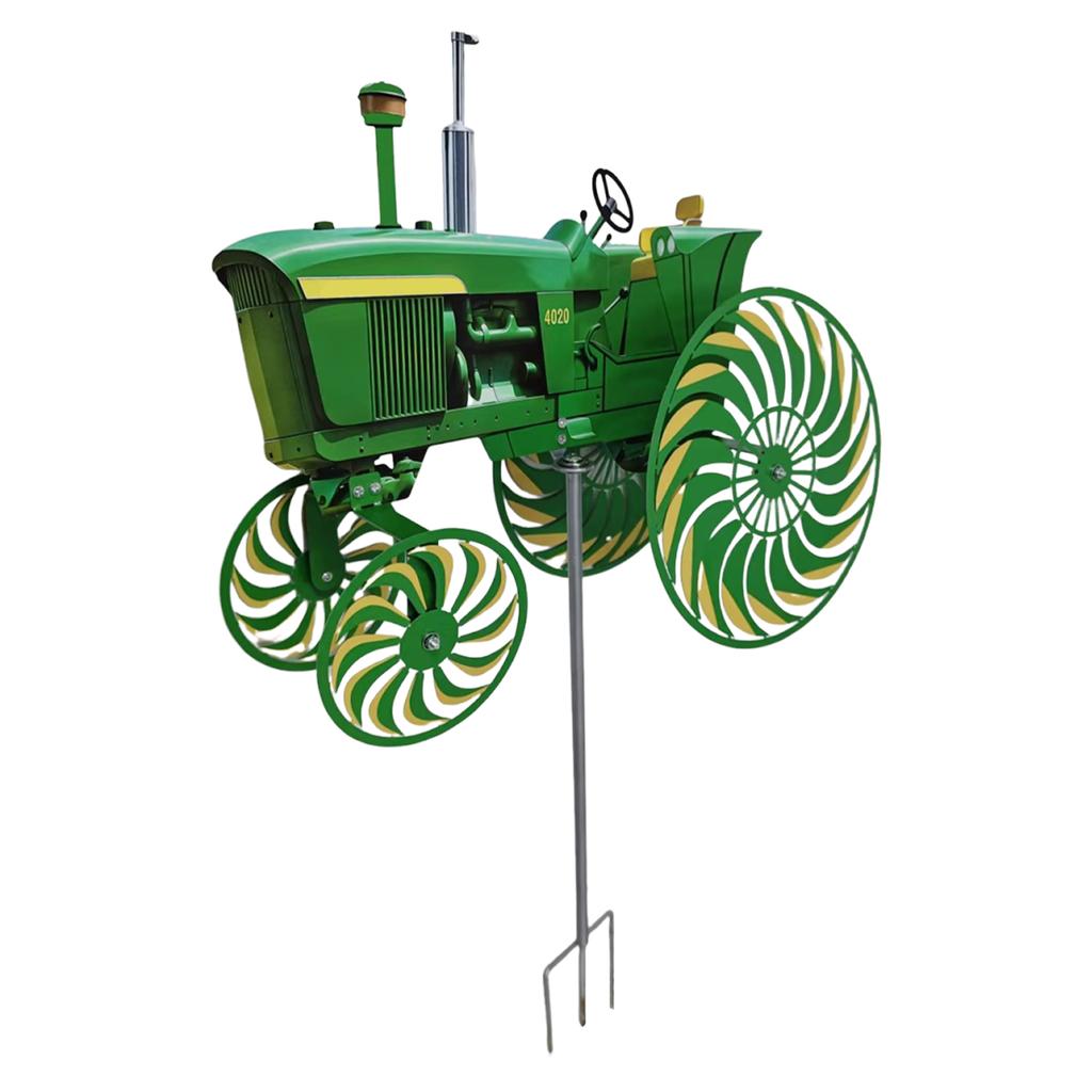 Tractor Windmill for Yard with Rotating Wheels Garden Windmill Yard Ground Stake Windmill Yard Art for Garden Patio Lawn Decor