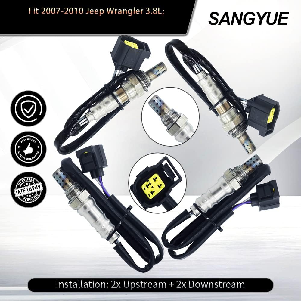 

Кислородный датчик для 2007 2008 2009 Jeep Wrangler 3.8L Верхний + Нижний 4 шт.