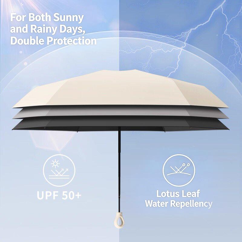 Uv Protection Mini Umbrella Ultralight 6-Fold Portable Sunshade For Women Outdoor Beach Travel Compact Windproof Quick Dry