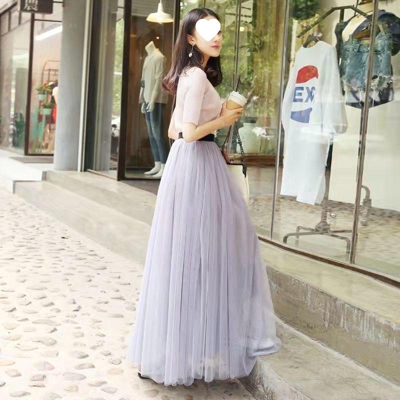 

Весна/Лето 2025 Юбка миди А-силуэта из тюля с высокой талией 90 cm length