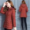 Winter Coat Women Fashion Middle Age Mother Slim Down Cotton Hooded Jacket Plus Size Casual Solid Warm Thick Outwear Parka