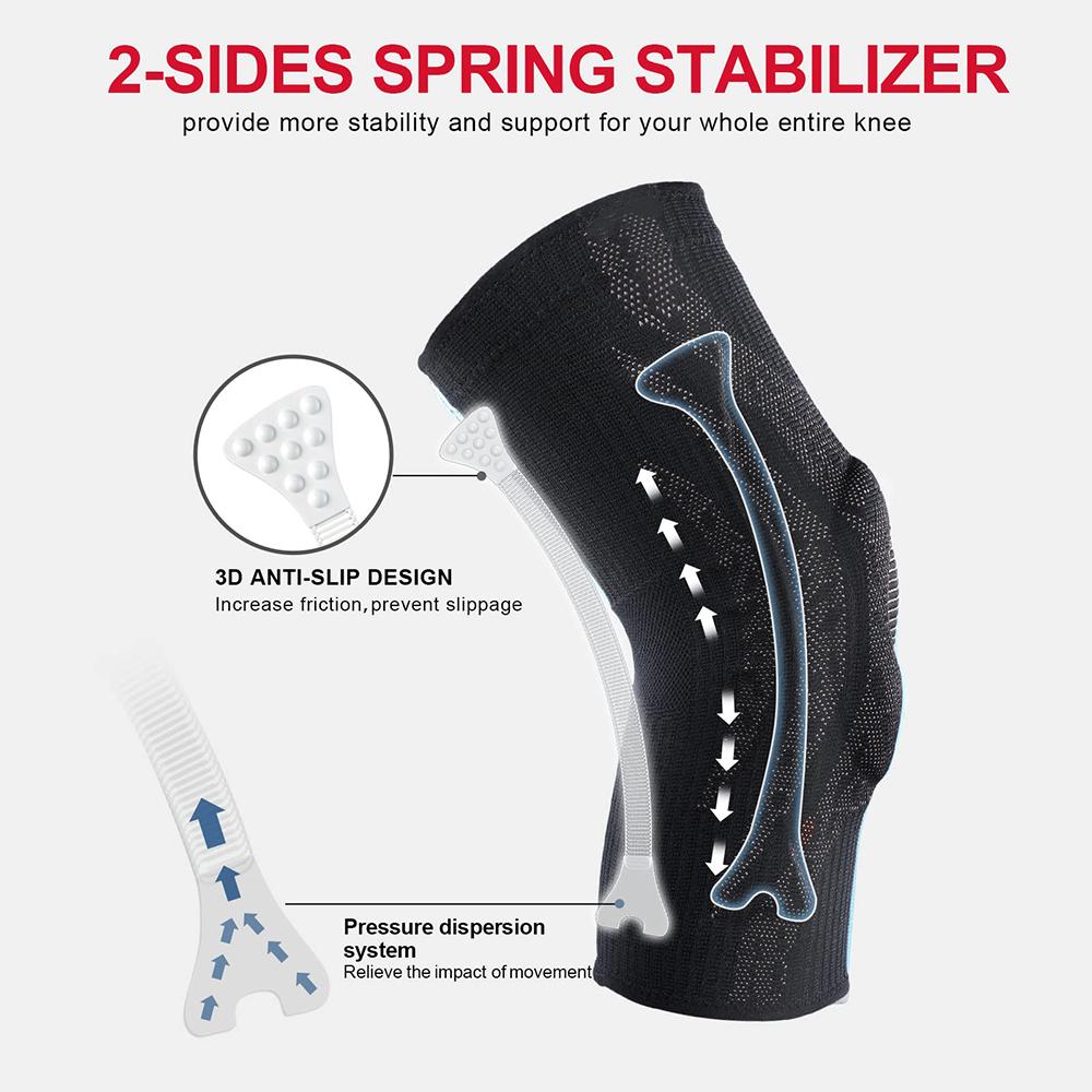 Bracetop 1Pcs Knee Brace Compression Knee Sleeve Gel Pad Support & Side Stabilizers For Patella Tendon Stabilizing,Meniscus Tear