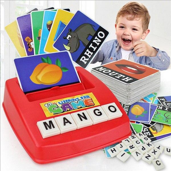 Passende Buchstaben Spiel Rechtschreibung Lesen Englisch Alphabet Holzbuchstaben Karte Match-Spiel Kinder Vorschule Lernen Sprache Spielzeug