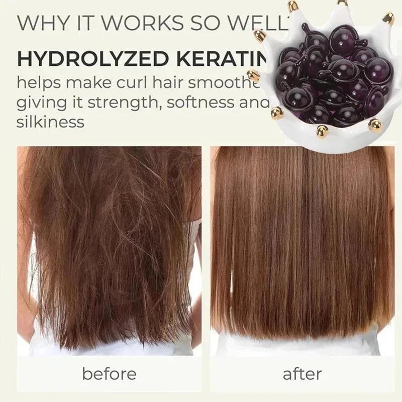 Capsula Vitamina Capelli Olio Cheratina Ripristino Rapido Capelli Morbidi Lisci Lucidi Cura Nutrire Riparare Capelli Danneggiati Trattamento Punte Secche Produc