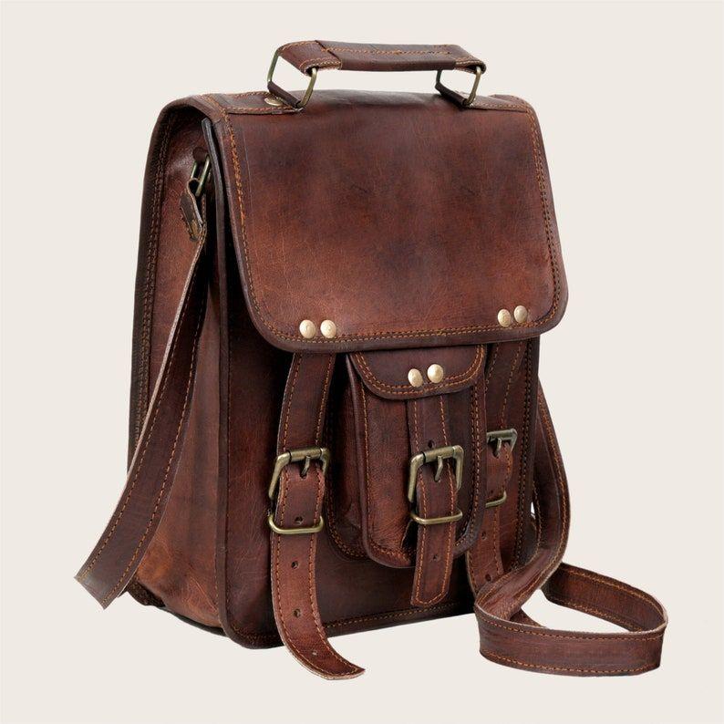 Leather Messenger Bag Men Women Shoulder Bag Cross Body College Bag for Women & Men Satchel Purse Compatible with iPad and Tablet Gift Bag